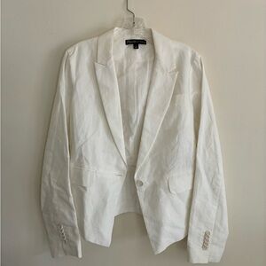 Elizabeth and James White Linen & Cotton Blazer